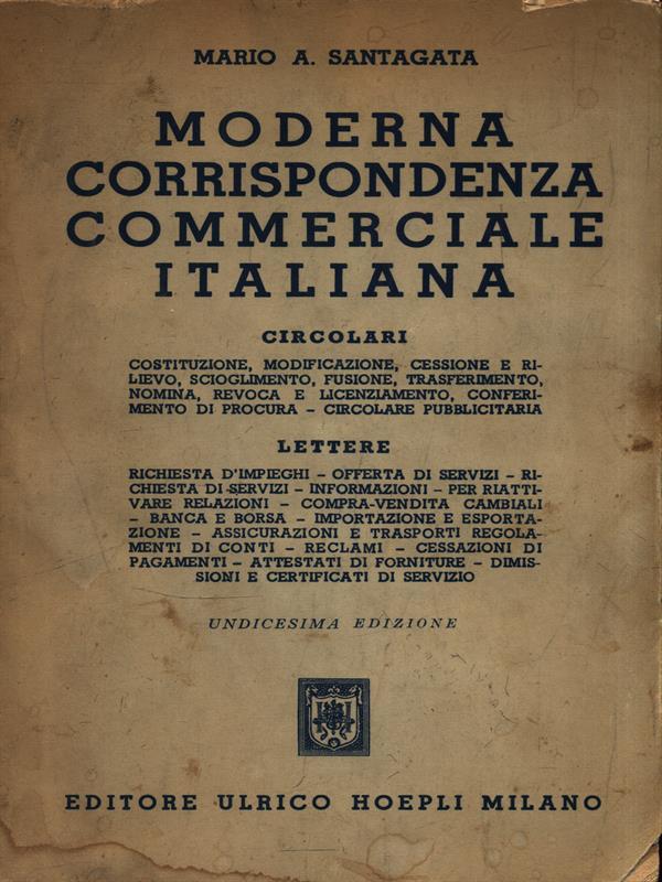 Moderna corrispondenza commerciale italiana