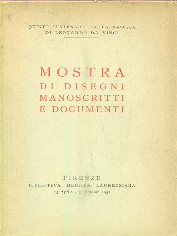 Mostra di disegni manoscritti e documenti