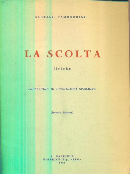 La scolta - Gaetano Tamborrino - copertina