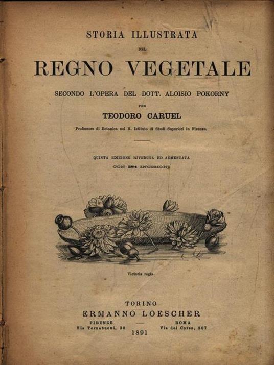 Botanica. Storia Illustrata del Regno Vegetale - Teodoro Caruel - copertina