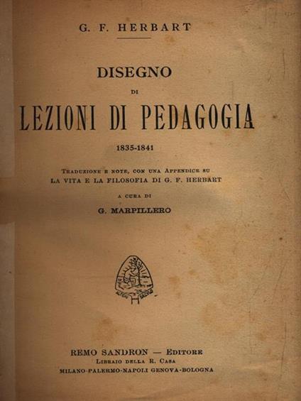 Disegno di Lezioni di Pedagogia - G. F. Herbart - copertina
