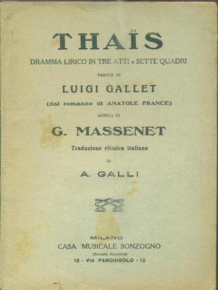 Thais - G. Massenet - copertina