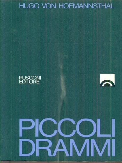 Piccoli drammi - Hugo Von Hofmannsthal - copertina