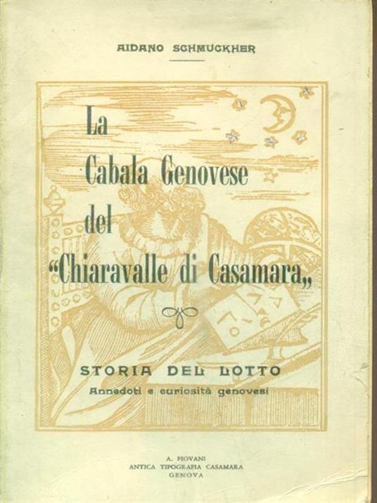La Cabala genovese del Chiaravalle di Casamara - Aidano Schmuckher - copertina