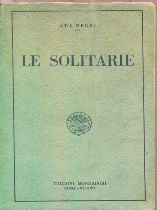 Le solitarie - Ada Negri - copertina