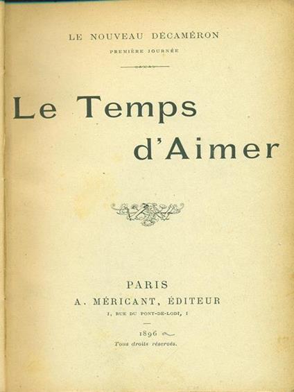 Le temps d'Aimer - copertina