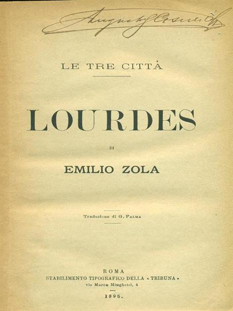 Lourdes - Émile Zola - copertina