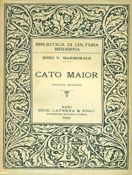 Cato maior - Enzo V. Marmorale - copertina