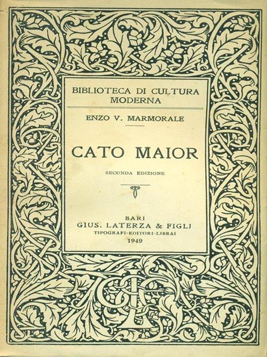 Cato maior - Enzo V. Marmorale - copertina