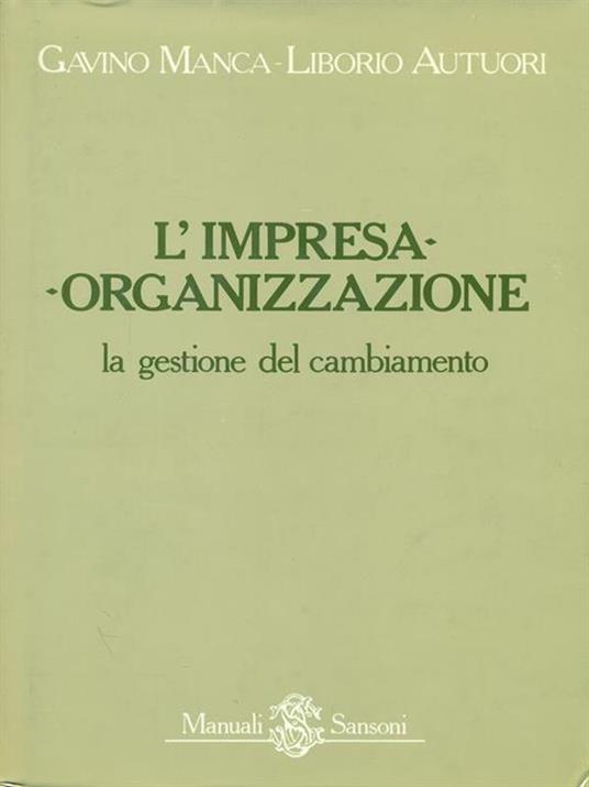 L' impresa-organizzazione - Gavino Manca - copertina