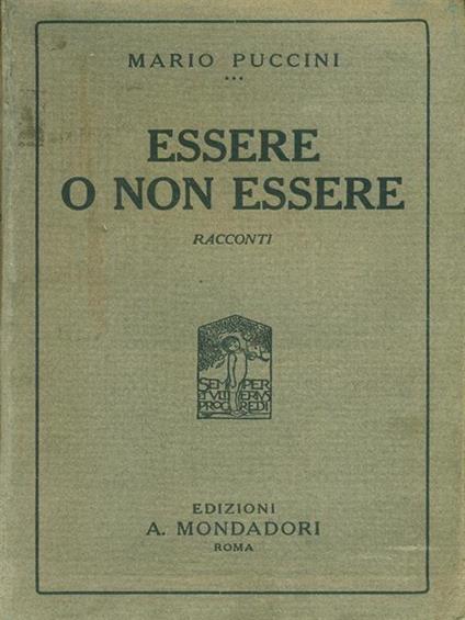 Essere o non essere - Mario Puccini - copertina