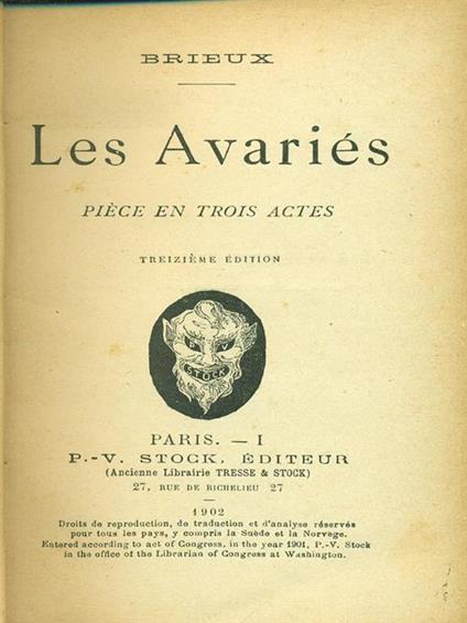 Les  avaries - Brieux - copertina