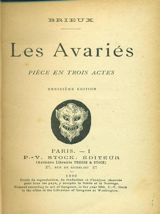 Les  avaries - Brieux - copertina