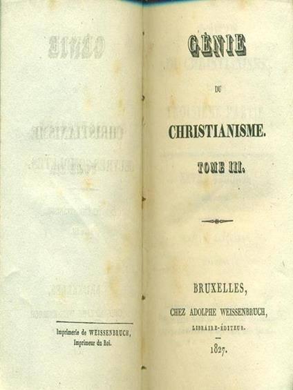 Genie du christianisme 3 - François-René de Chateaubriand - copertina