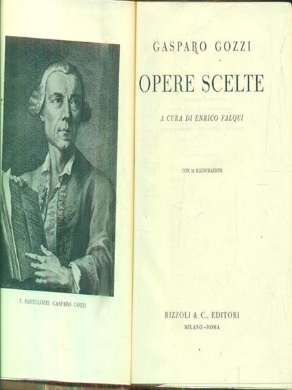 Opere scelte - Gasparo Gozzi - copertina