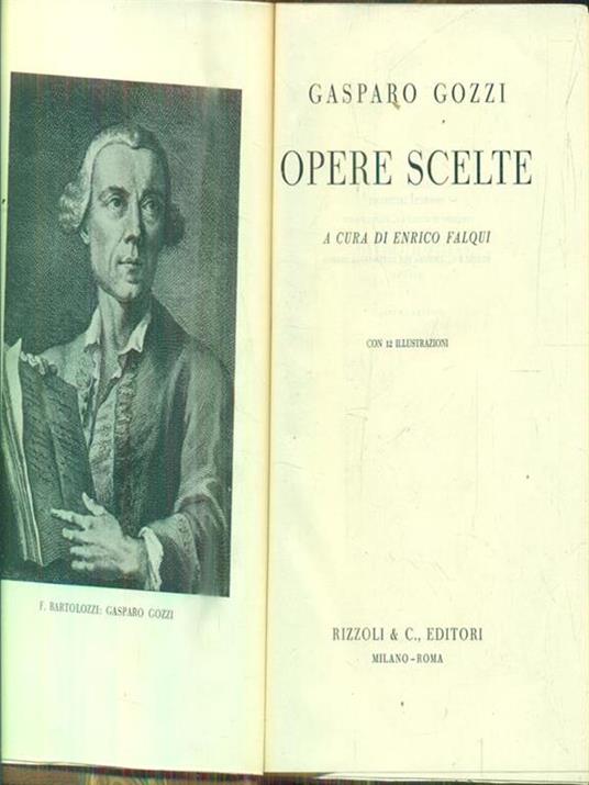 Opere scelte - Gasparo Gozzi - copertina