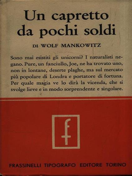 Un capretto da pochi soldi - Wolf Mankowitz - copertina
