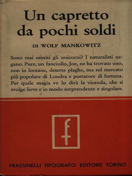 Un capretto da pochi soldi - Wolf Mankowitz - copertina