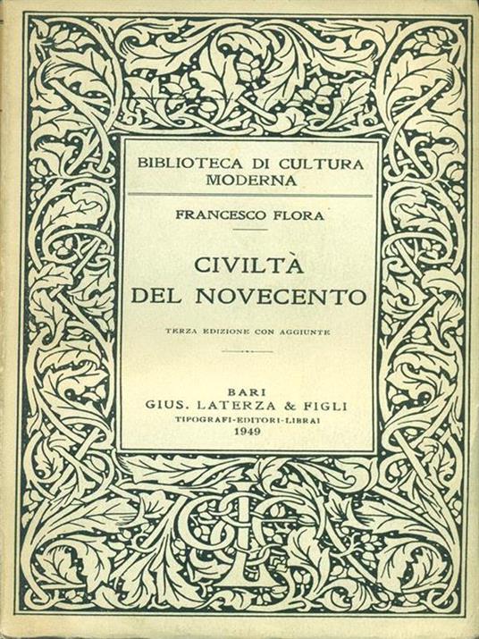 Civiltà del Novecento - Francesco Flora - copertina