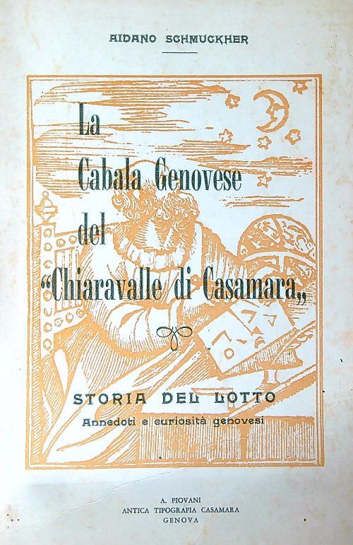 La Cabala Genovese del Chiaravalle di Casamara