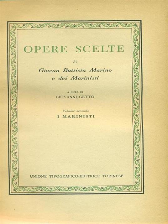 Opere scelte Vol 2 I marinisti - G. Marino - copertina