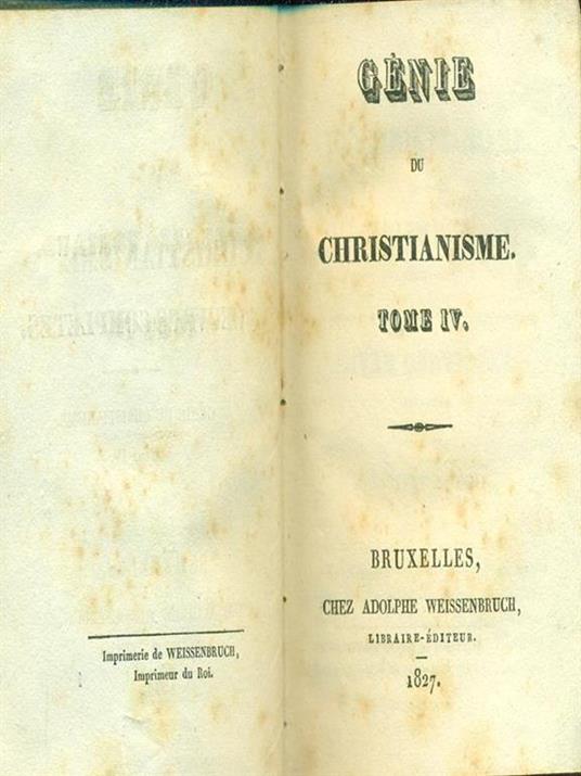 Genie du Christianism Tome 4 - François-René de Chateaubriand - copertina