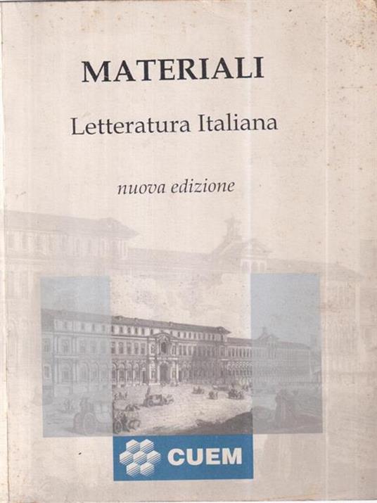 Letteratura italiana 1 - Materiali - copertina