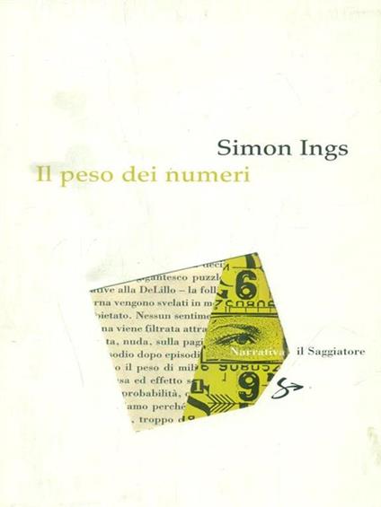 Il peso dei numeri - Simon Ings - copertina
