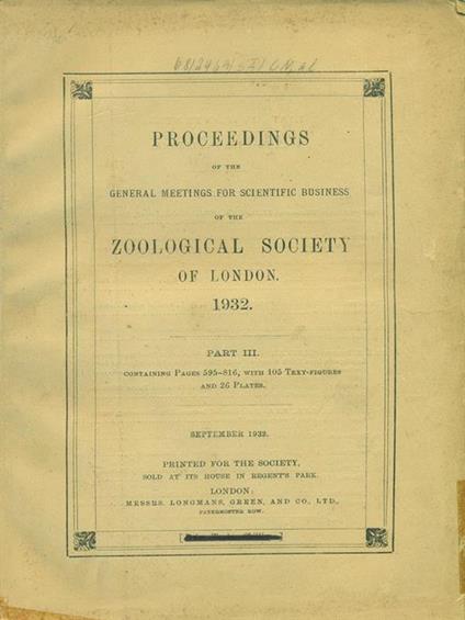 P.Z.S. 1932 Part III -   - copertina