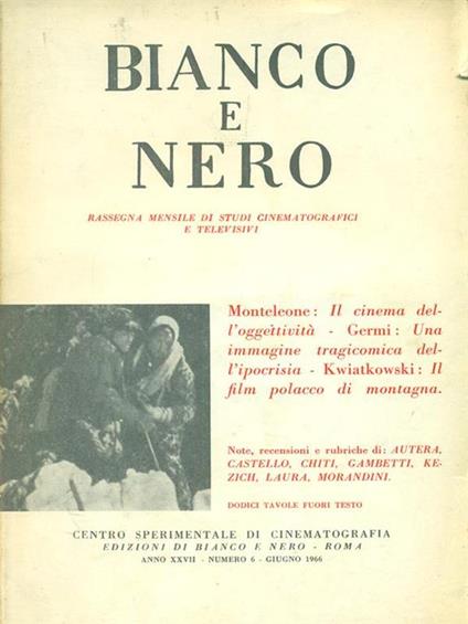 Bianco e nero n. 6 - Giugno 1966 -   - copertina