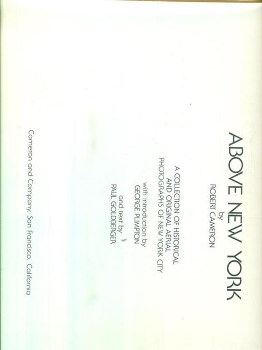 Above New York - Robert Cameron - copertina