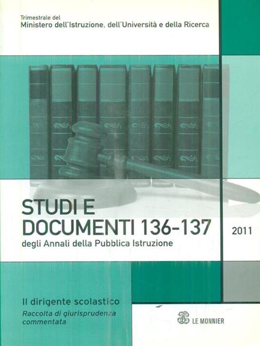 Studi e documenti 136-137. Il dirigente scolastico - copertina