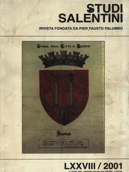 Studi salentini LXXVIII/2001 - copertina