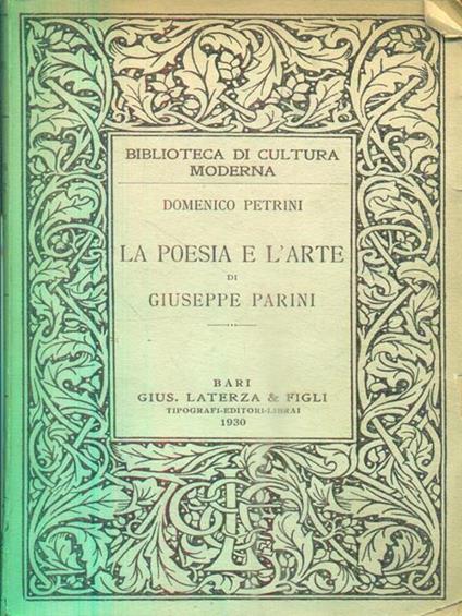 La poesia e l'arte di Giuseppe Parini - Domenico Petrini - copertina