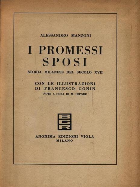 I Promessi Sposi - Alessandro Manzoni - copertina