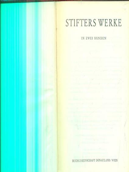 Stifters Werke. Band I - copertina