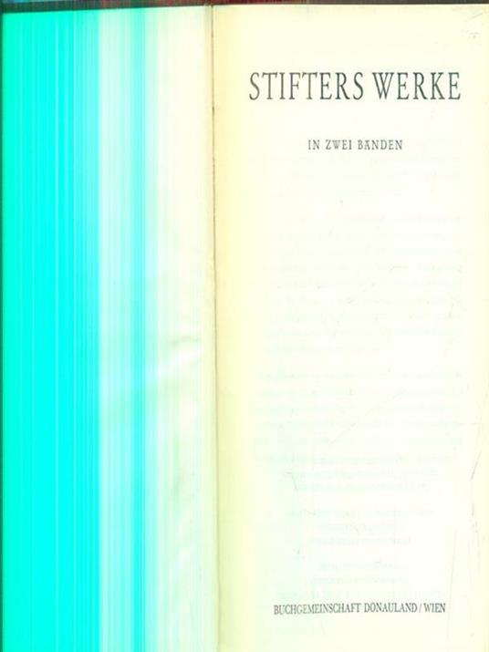 Stifters Werke. Band I - copertina