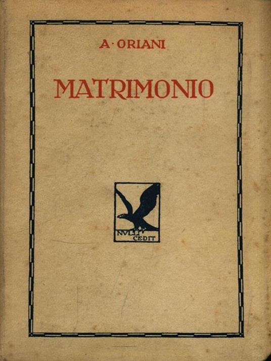 Matrimonio - Alfredo Oriani - copertina