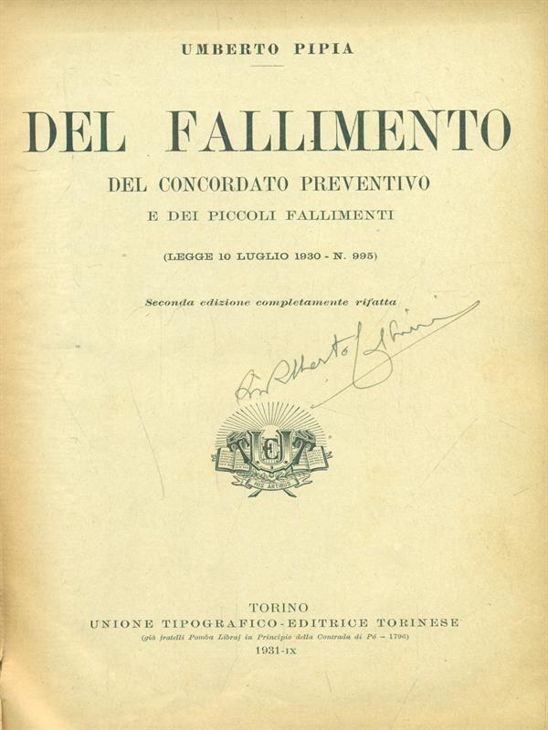 Del fallimento del concordato preventivo