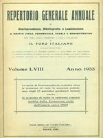 Il foro italiano repertorio 1933 vol. LVIII
