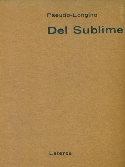 Del sublime - Pseudo Longino - copertina