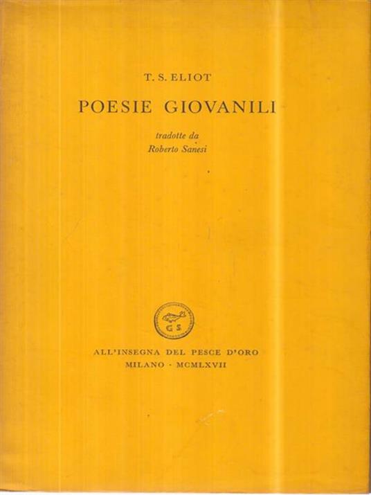 Poesie giovanili - Thomas S. Eliot - copertina