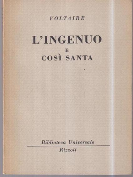 L' ingenuo e così santa - Voltaire - copertina