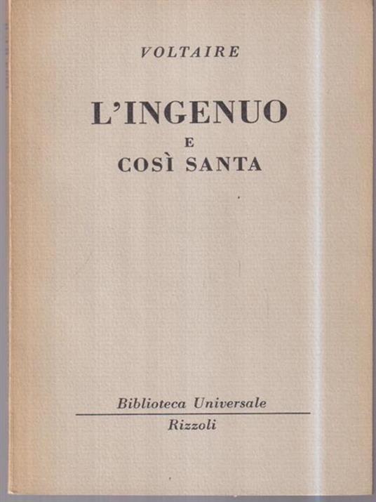 L' ingenuo e così santa - Voltaire - copertina