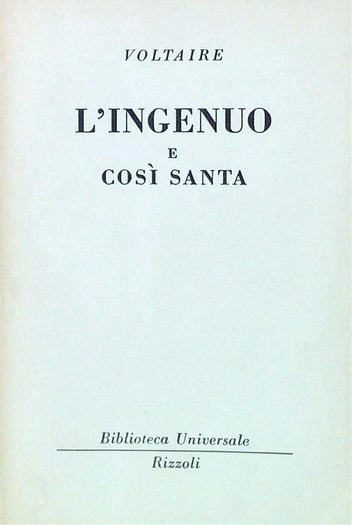 L' ingenuo e così santa