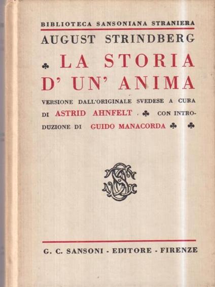La storia d' un'anima - August Strindberg - copertina