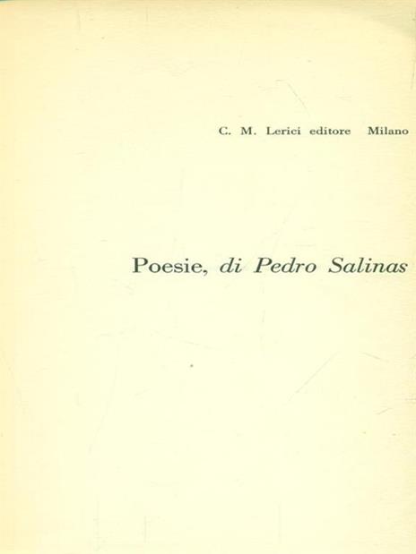 Poesie di Pedro Salinas - Pedro Salinas - copertina
