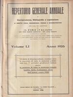 Repertorio generale annuale di giurisprudenza, bibliografia e legislazione 1926
