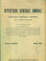 Repertorio generale annuale de Il Foro Italiano. Vol LXXXVI - Anno 1963