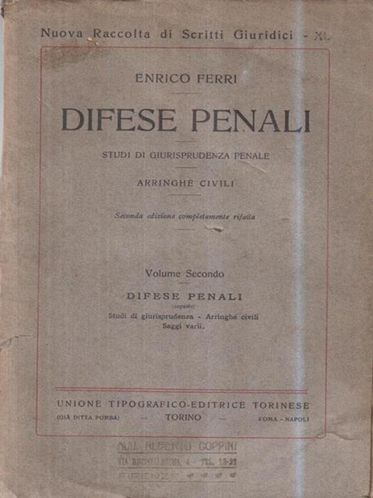 Difese penali vol II - Enrico Ferri - copertina